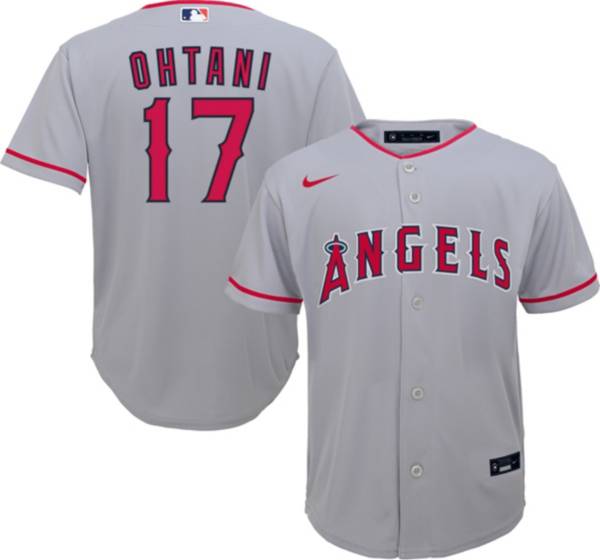 Nike Youth Los Angeles Angels Shohei Ohtani #17 Grey Replica Baseball Jersey