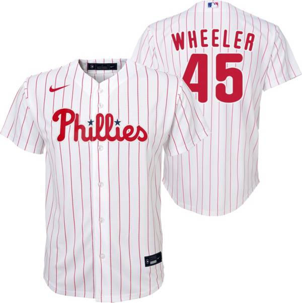 Nike Youth Philadelphia Phillies Zack Wheeler #45 White Replica Baseball Jersey
