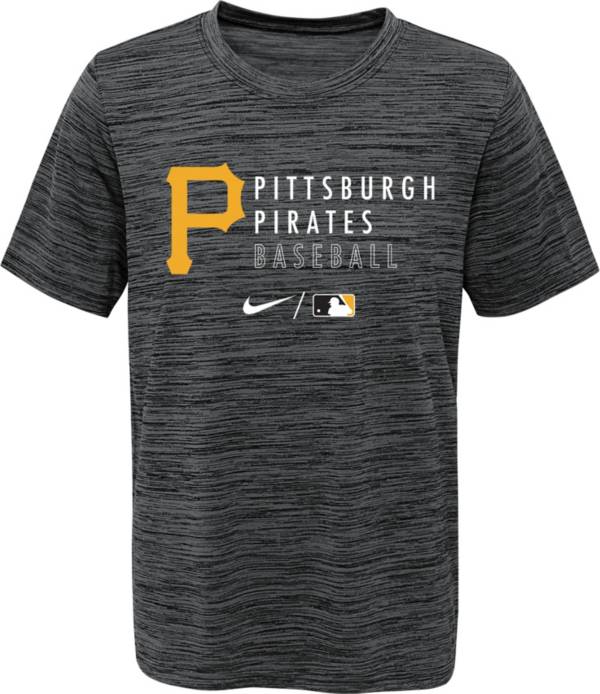 Nike Youth Pittsburgh Pirates Heathered Black Velocity Practice Performance T-Shirt