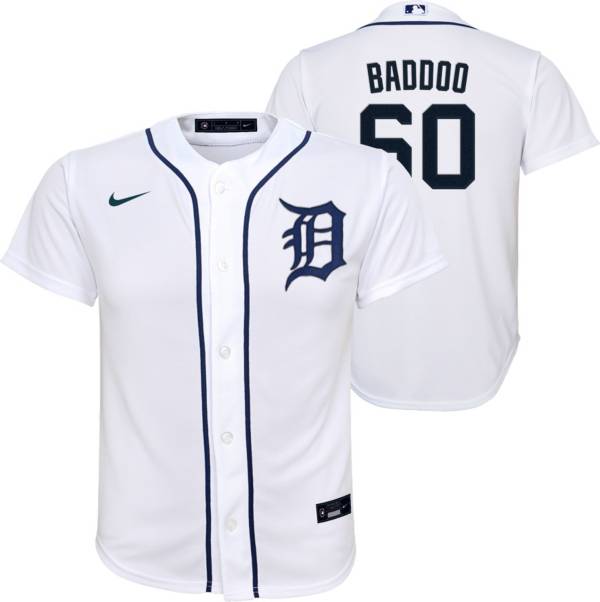 Nike Youth Detroit Tigers Akil Baddoo #60 White Replica Baseball Jersey product image