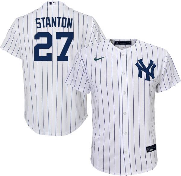 Outerstuff Youth New York Yankees Giancarlo Stanton #27 White Cool Base Jersey