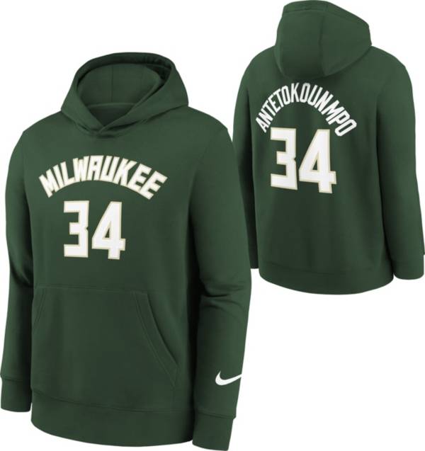 Outerstuff Youth Milwaukee Bucks Giannis Antetokounmpo #34 Green Fleece Hoodie