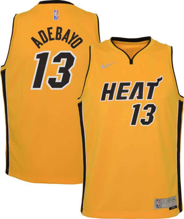 Nike Youth Miami Heat 2021 Earned Edition Bam Adebayo Dri-FIT Swingman Jersey