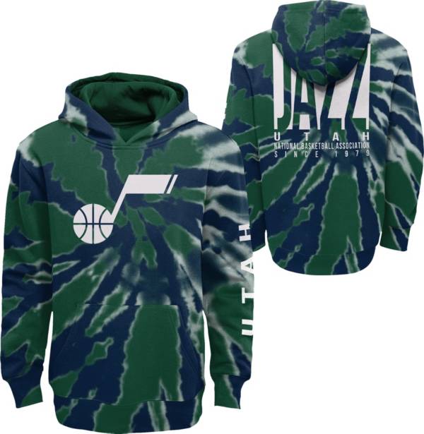 Outerstuff Youth Utah Jazz Blue Tie Dye Pullover Hoodie