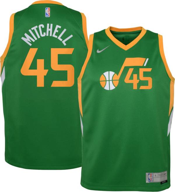 Nike Youth Utah Jazz 2021 Earned Edition Donovan Mitchell Dri-FIT Swingman Jersey
