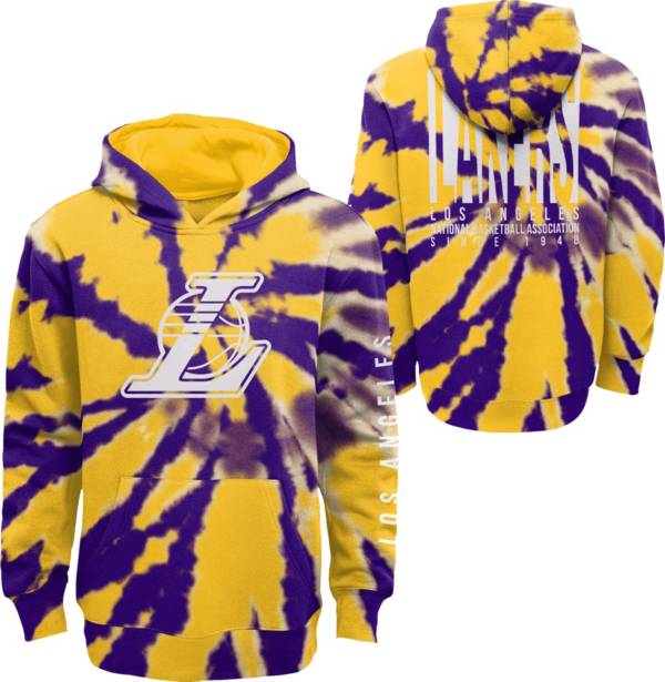 Outerstuff Youth Los Angeles Lakers Yellow Tie Dye Pullover Hoodie