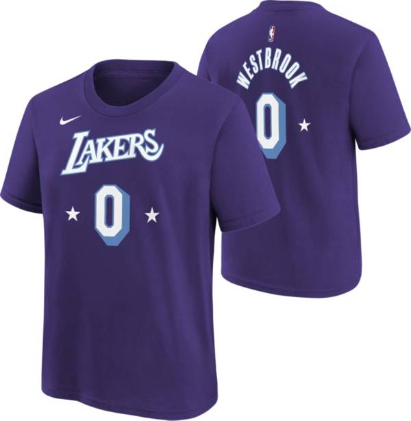 Nike Youth 2021-22 City Edition Los Angeles Lakers Russell Westbrook #0 Purple Player T-Shirt product image