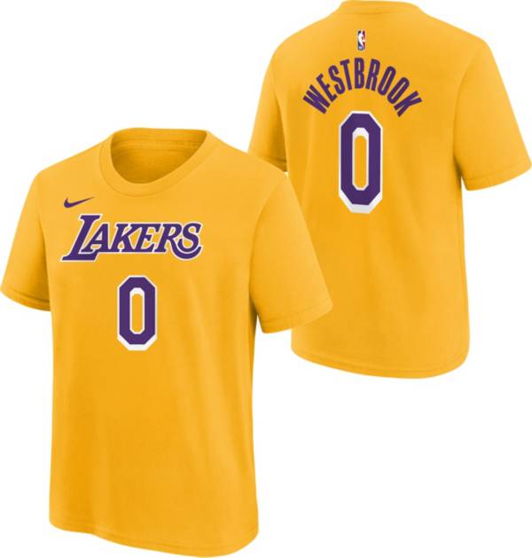 Outerstuff Youth Los Angeles Lakers Russell Westbrook #0 Yellow T-Shirt