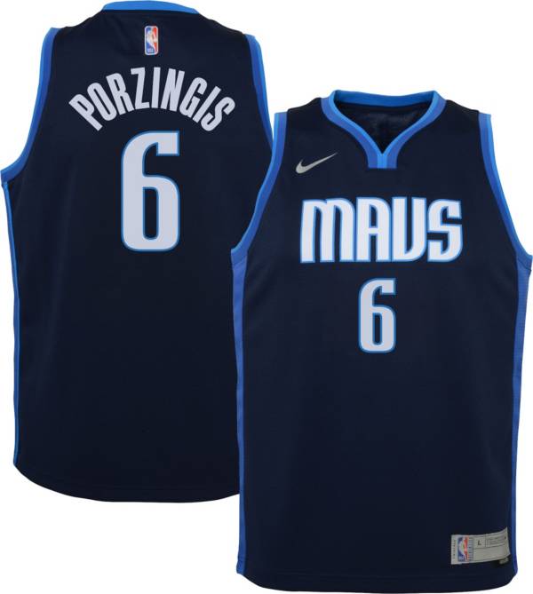 Nike Youth Dallas Mavericks 2021 Earned Edition Kristaps Porzingis Dri-FIT Swingman Jersey