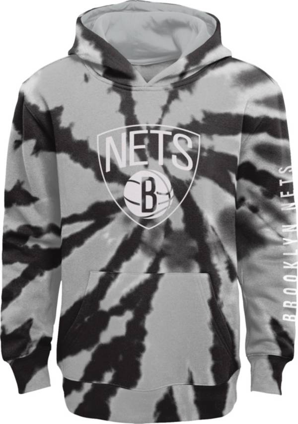Outerstuff Youth Brooklyn Nets Black Tie Dye Pullover Hoodie