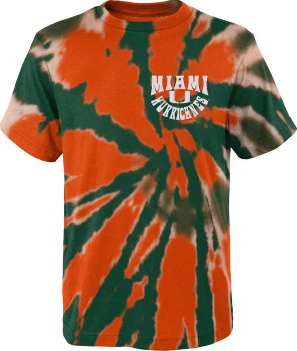 Gen2 Youth Miami Hurricanes Orange Tie Dye T-Shirt