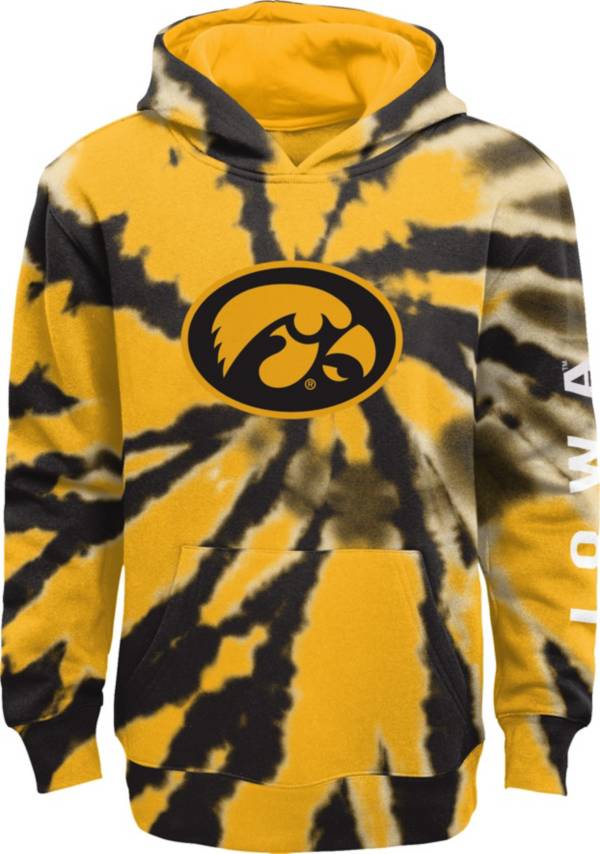 Gen2 Youth Iowa Hawkeyes Black Tie Dye Pullover Hoodie