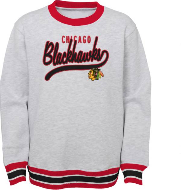 NHL Youth Chicago Blackhawks Legends Heather Grey Pullover Sweatshirt