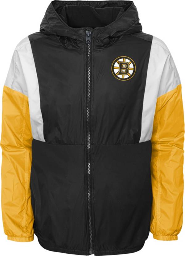 NHL Youth Boston Bruins Stadium Black Windbreaker Jacket