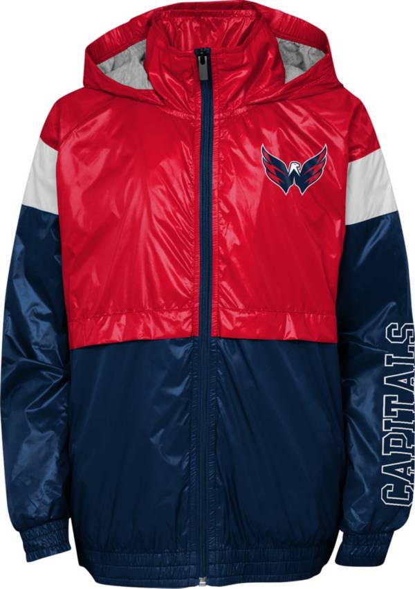 NHL Youth Washington Capitals Goal Line Navy Windbreaker Jacket