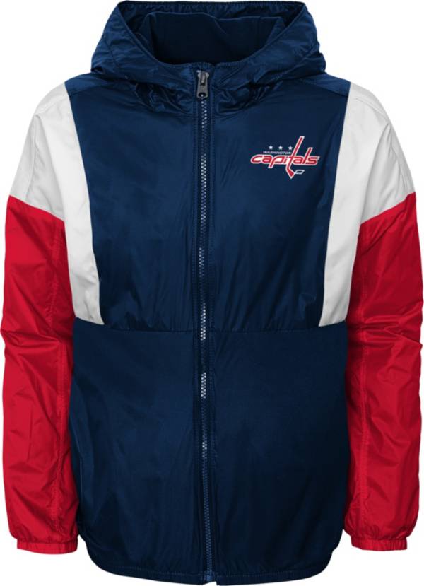 NHL Youth Washington Capitals Stadium Red Windbreaker Jacket