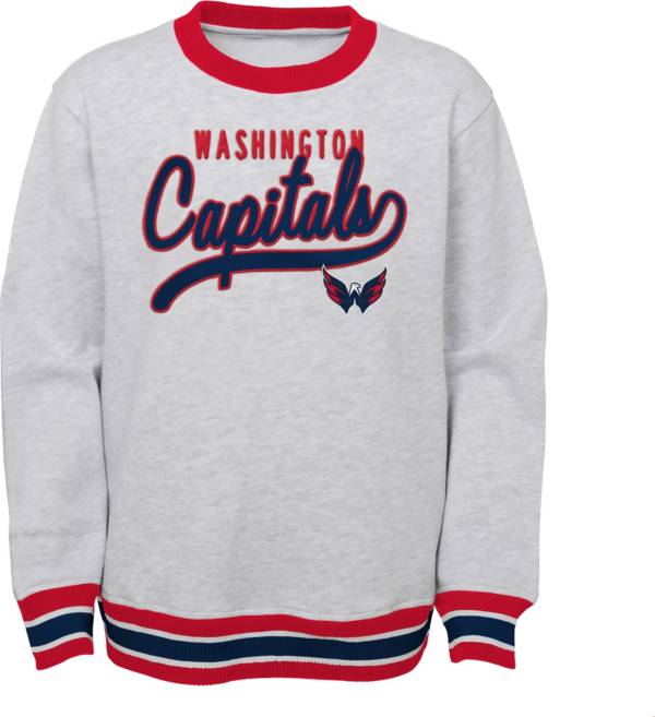 NHL Youth Washington Capitals Legends Heather Grey Pullover Sweatshirt