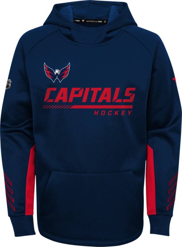 NHL Youth Washington Capitals Authentic Pro Navy Pullover Hoodie