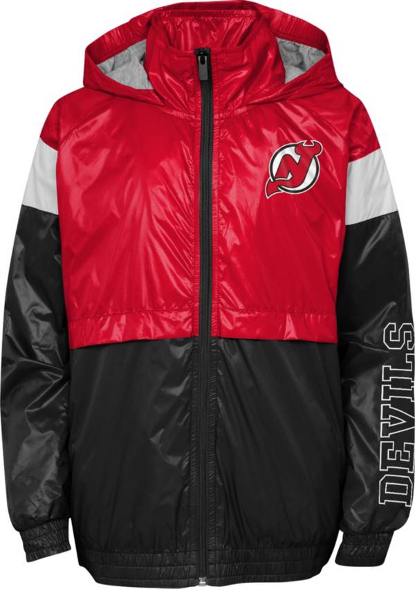 NHL Youth New Jersey Devils Goal Line Black Windbreaker Jacket