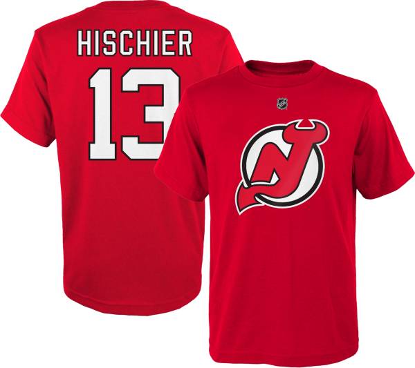 NHL Youth New Jersey Devils Nico Hischier #13 Red T-Shirt