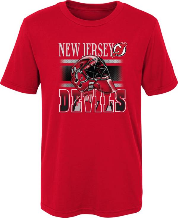 NHL Youth New Jersey Devils Helmet Head Red T-Shirt