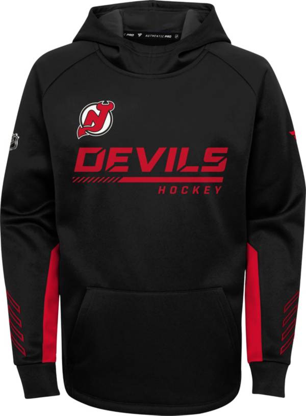 NHL Youth New Jersey Devils Authentic Pro Black Pullover Hoodie