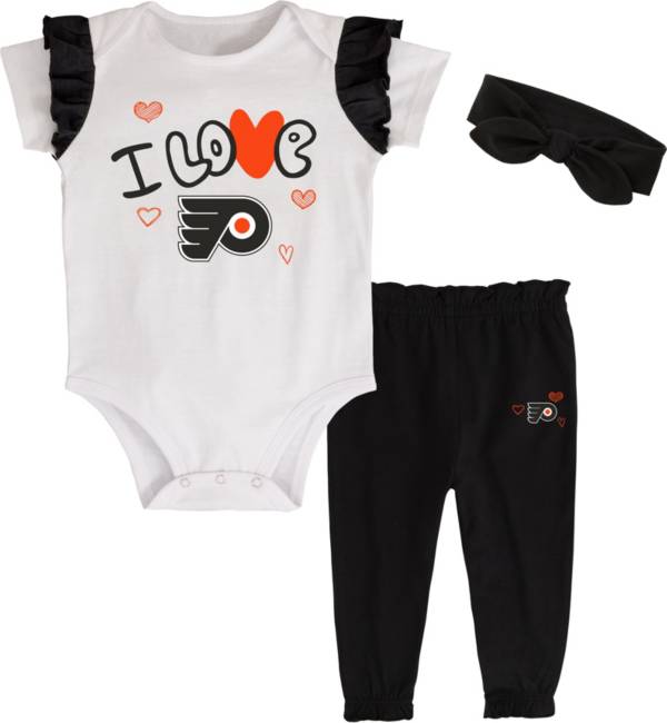 NHL Infant Philadelphia Flyers I Love Hockey Onesie Set