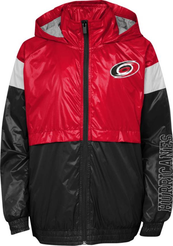 NHL Youth Carolina Hurricanes Goal Line Black Windbreaker Jacket