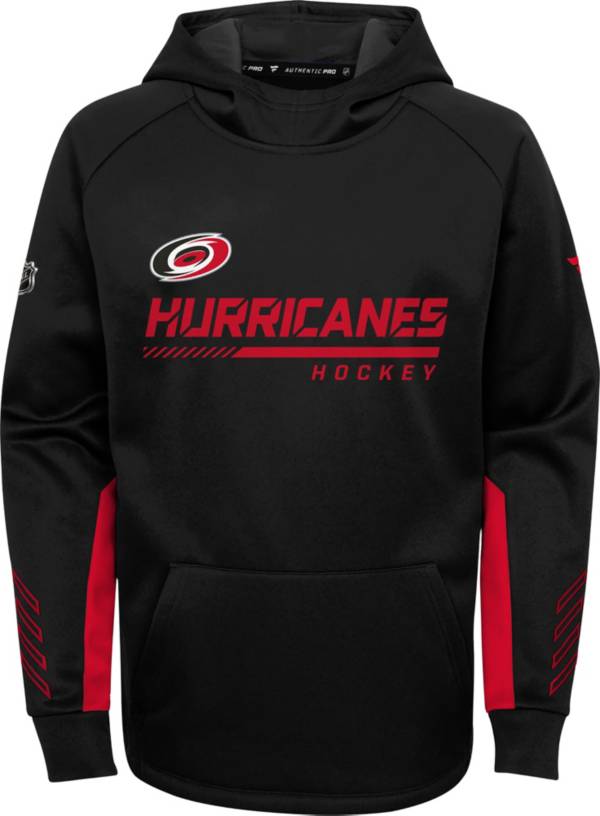 NHL Youth Carolina Hurricanes Authentic Pro Black Pullover Hoodie