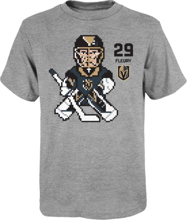 NHL Youth Las Vegas Golden Knights Marc-Andre Fleury #29 Pixel Grey T-Shirt