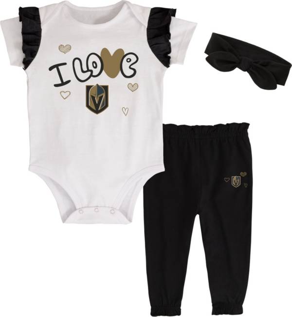 NHL Infant Las Vegas Golden Knights I Love Hockey Onesie Set