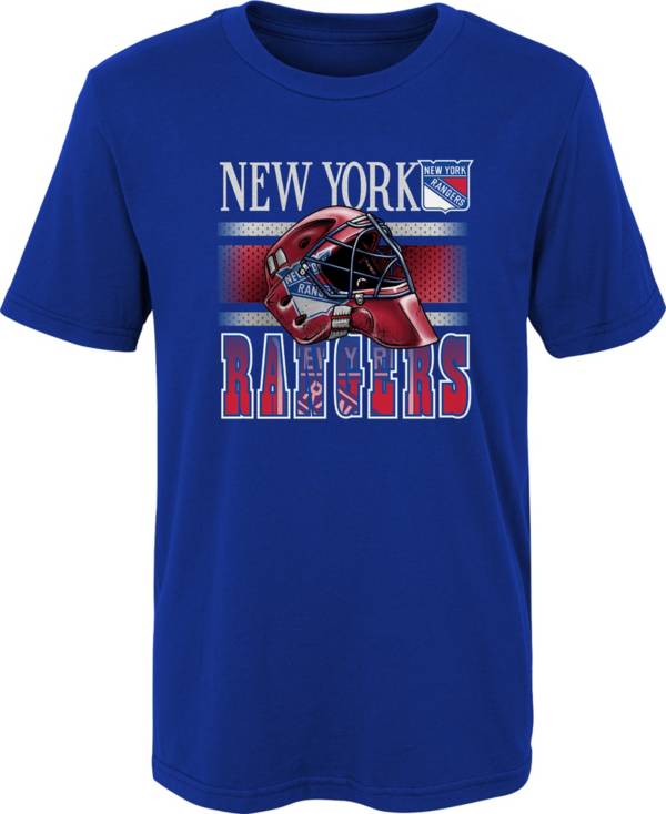 NHL Youth New York Rangers Helmet Head Royal T-Shirt