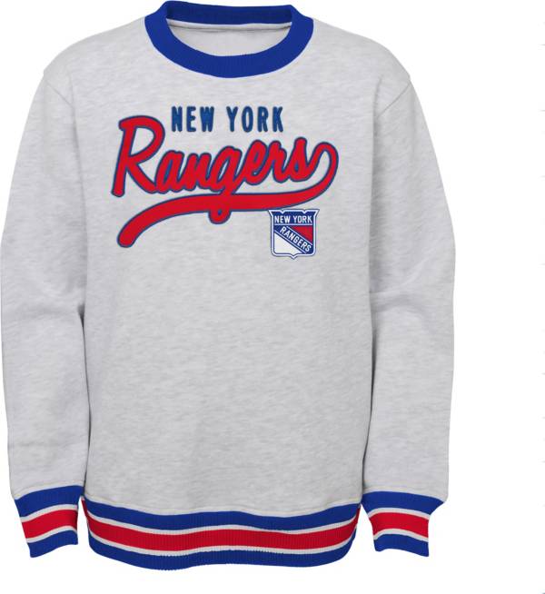 NHL Youth New York Rangers Legends Heather Grey Pullover Sweatshirt