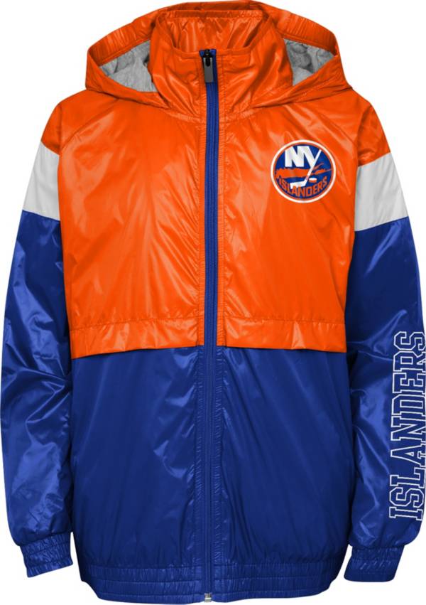 NHL Youth New York Islanders Goal Line Blue Windbreaker Jacket