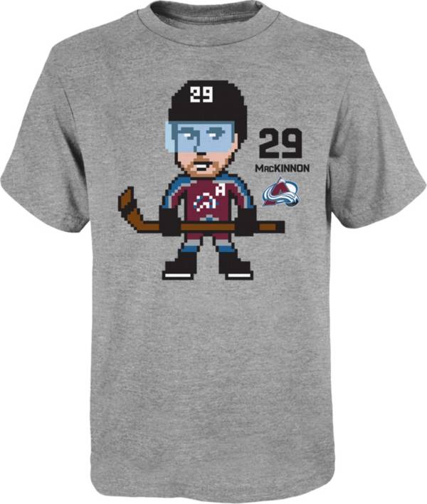 NHL Youth Colorado Avalanche Nahan MacKinnon #29 Pixel Grey T-Shirt