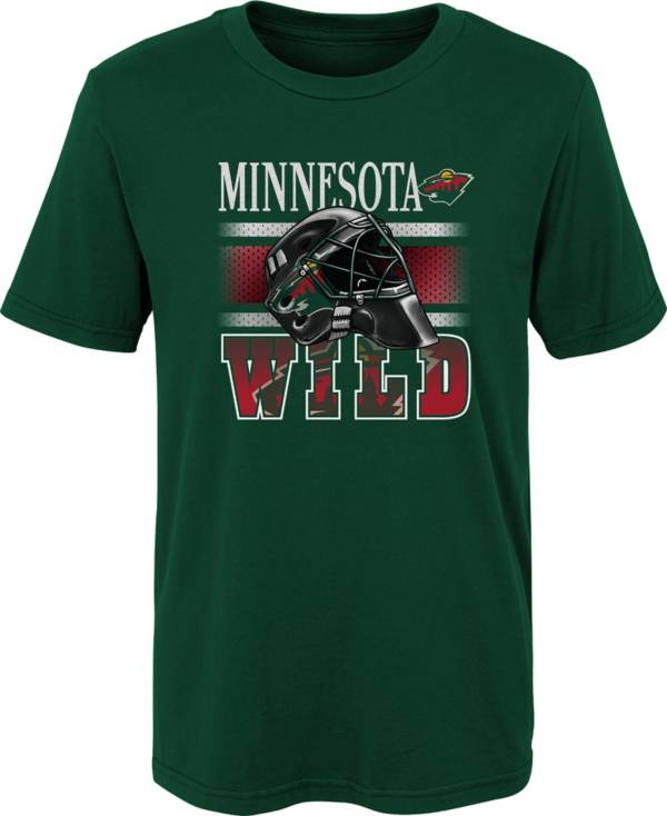 NHL Youth Minnesota Wild Helmet Head Green T-Shirt