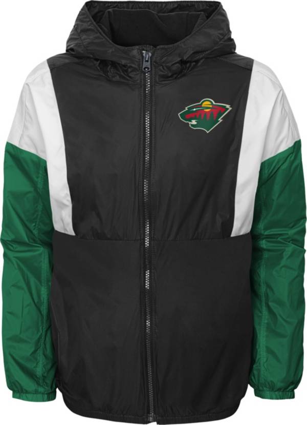 NHL Youth Minnesota Wild Stadium Green Windbreaker Jacket