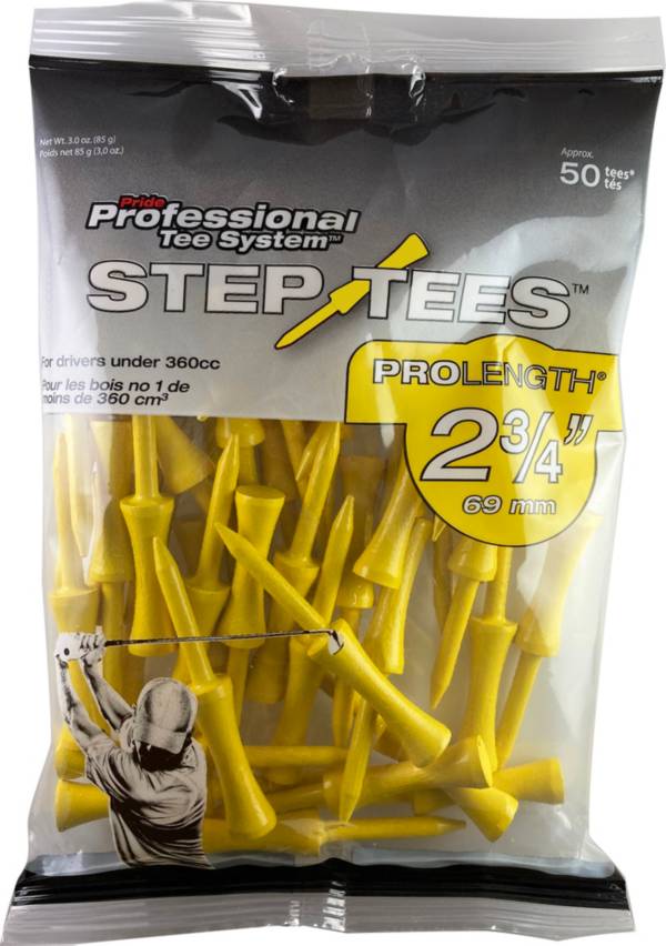 Pride PTS 2 3/4" Yellow Step Golf Tees - 50 Pack