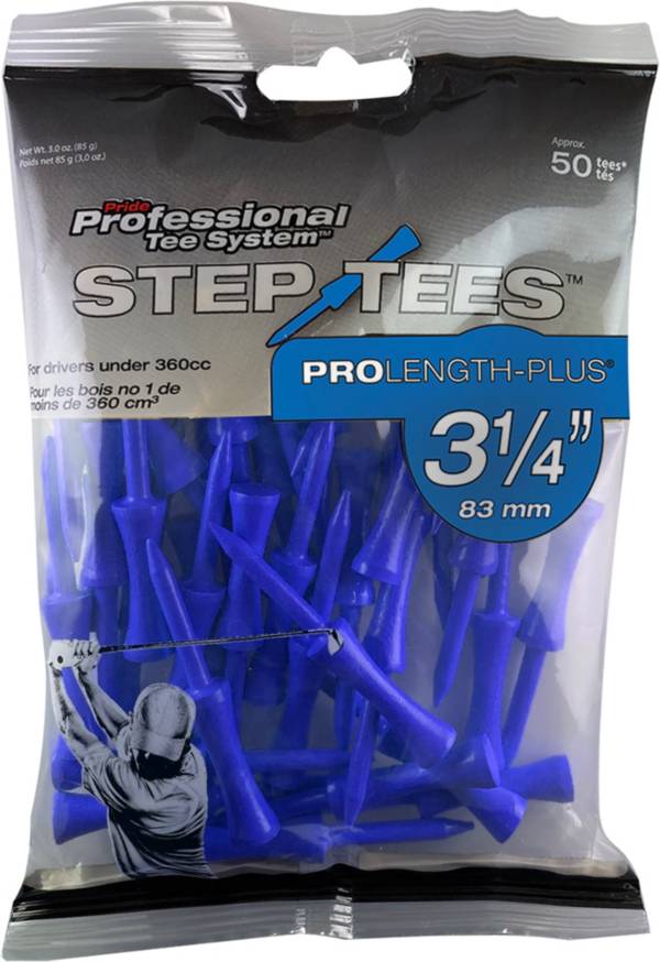 Pride PTS 3 1/4" Blue Step Golf Tees - 50 Pack