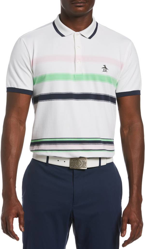 Original Penguin Men's Engineered Stripe Short Sleeve Golf Polo