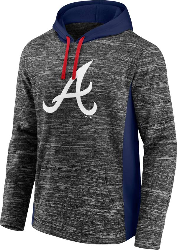 MLB Men's Atlanta Braves Charcoal Instant Replay Pullover Hoodie