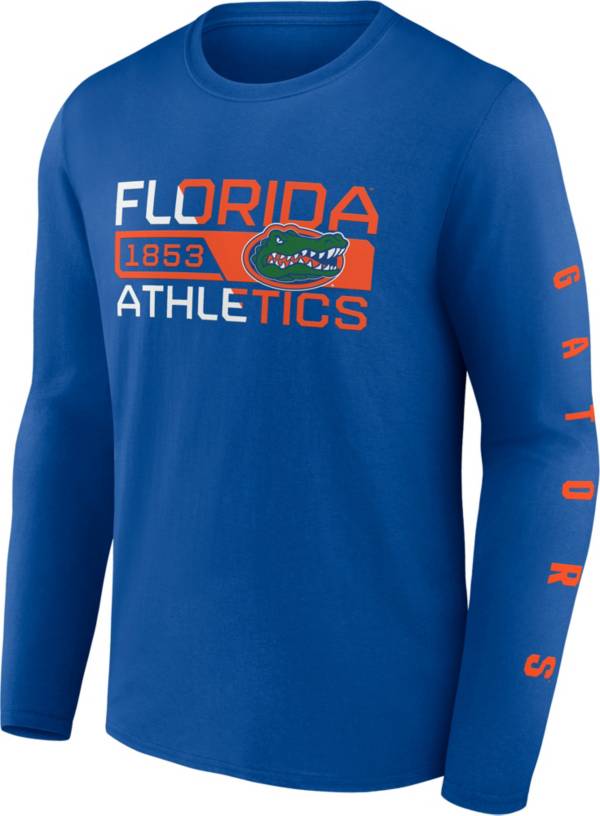 NCAA Men's Florida Gators Blue Iconic Broad Jump Long Sleeve T-Shirt product image