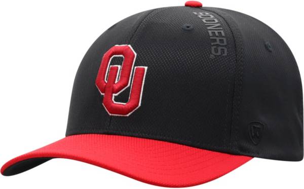 Top of the World Men's Oklahoma Sooners Black/Crimson Stretch-Fit Hat