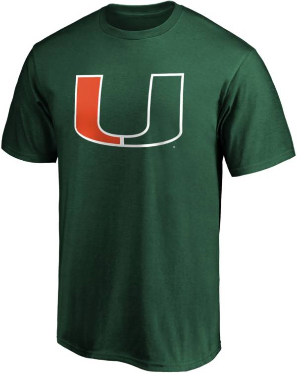 NCAA Men's Miami Hurricanes Green Cotton T-Shirt