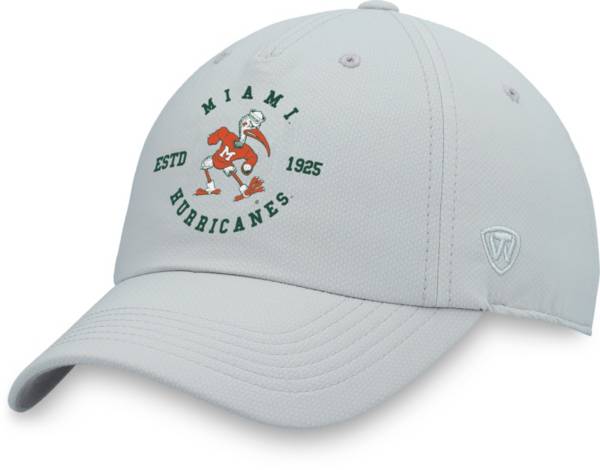 Top of the World Men's Miami Hurricanes Grey Goals Adjustable Hat