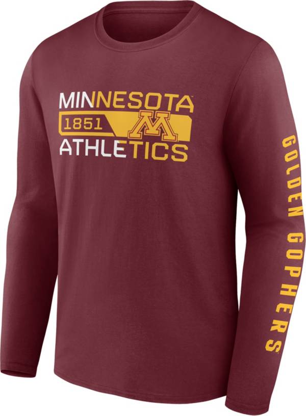 NCAA Men's Minnesota Golden Gophers Maroon Iconic Broad Jump Long Sleeve T-Shirt