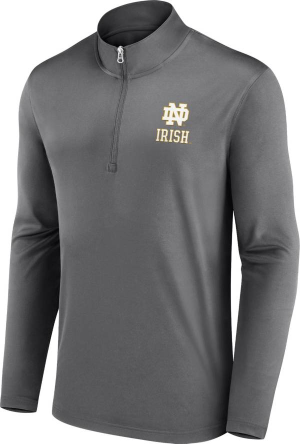 NCAA Men's Notre Dame Fighting Irish Grey Quarter-Zip Pullover Shirt