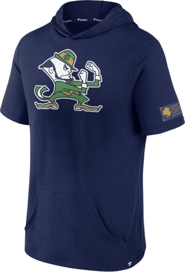 NCAA Notre Dame Fighting Irish Long Sleeve Pullover Thermal Tshirt Navy Blue Men 