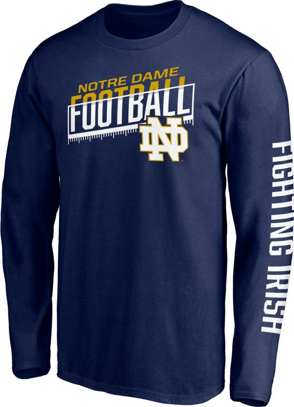 NCAA Men's Notre Dame Fighting Irish Navy Long Sleeve Football T-Shirt