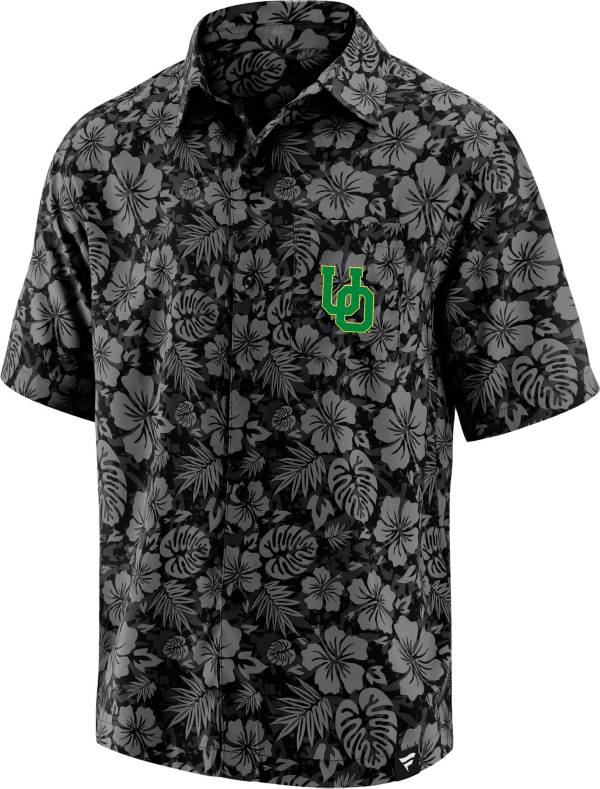 NCAA Men's Oregon Ducks Floral Camp Short Sleeve Button-Down Shirt